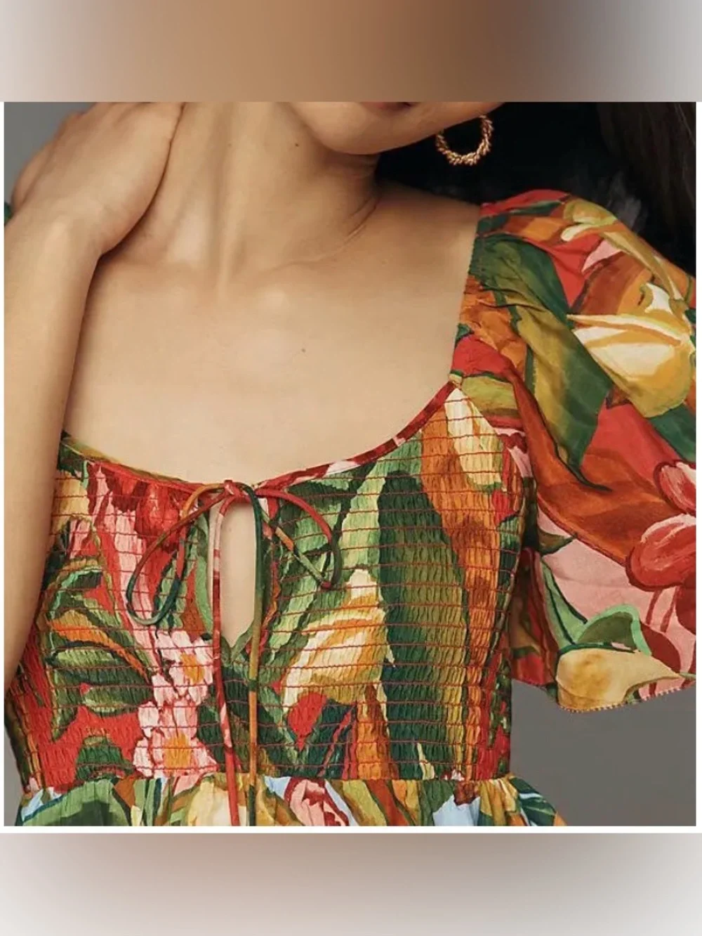 Farm Rio x Anthropologie Tie-Front Printed Blouse